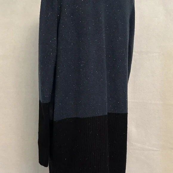 Love Ellie Long Open Cardigan Blue Black Confetti Two Pockets NWOT Size Large - Picture 5 of 11